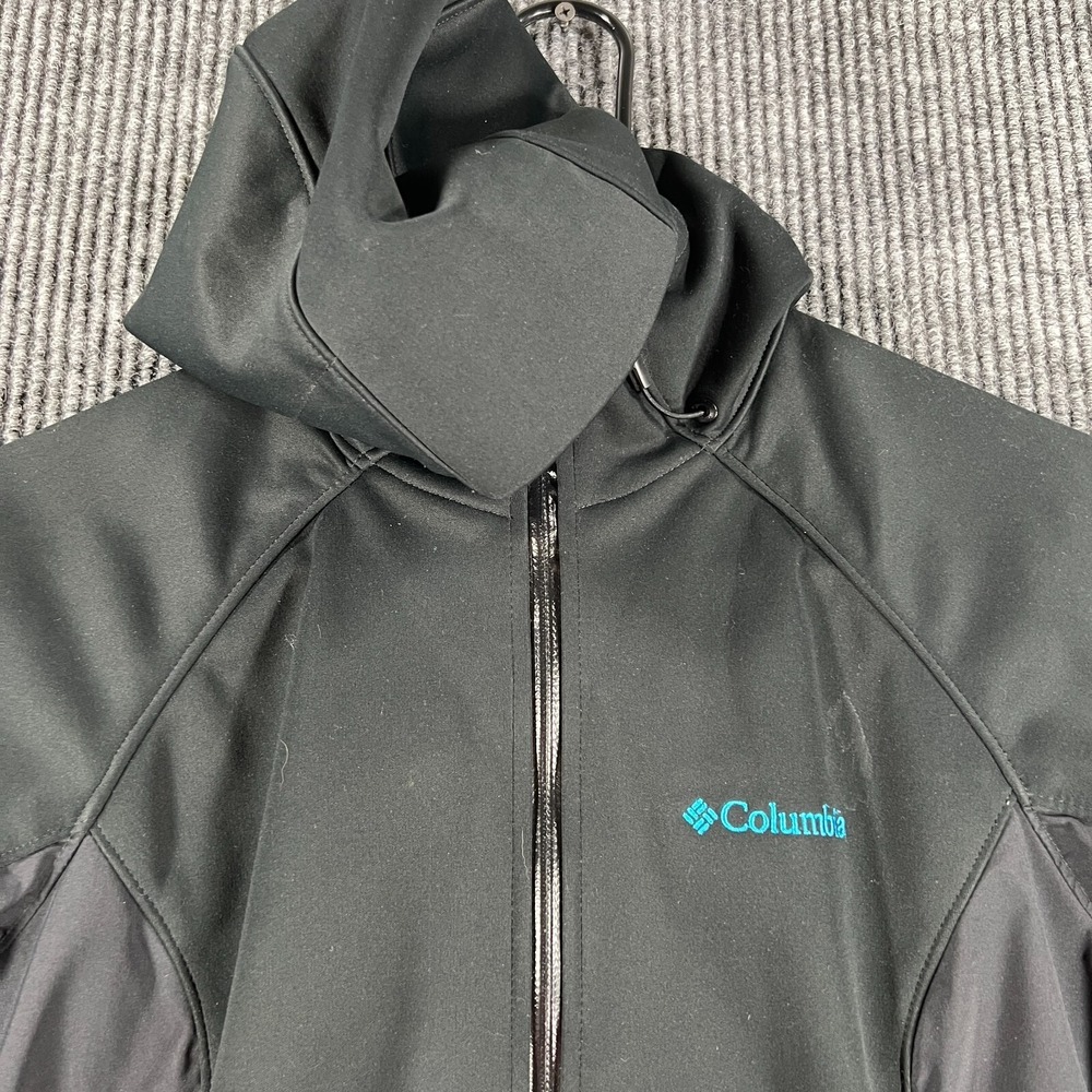 Columbia Womens Jacket Small Black Omni Heat Wind Block Full Zip‎ Hooded Warm